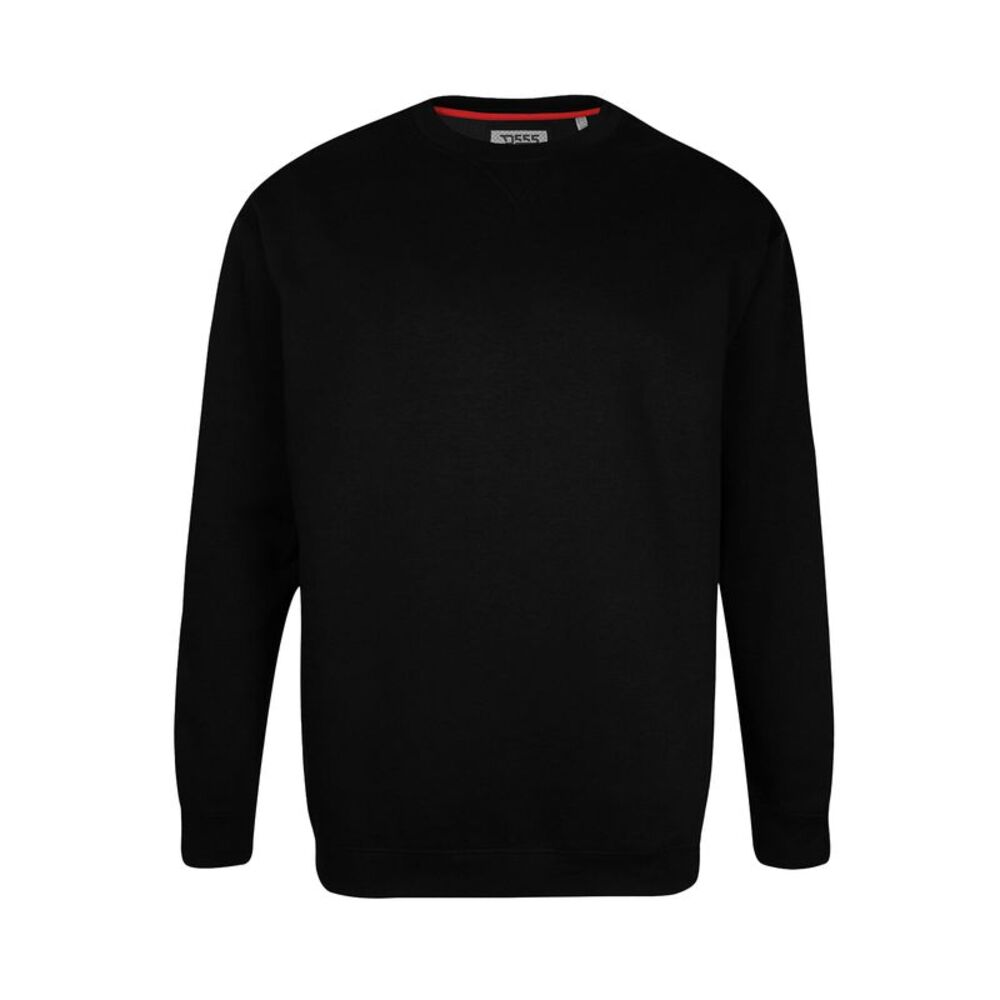 Duke Mens D555 Sweat Rockford Crew Neck Kingsize Sweater / Black